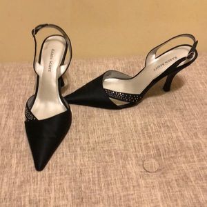 Black evening sling back